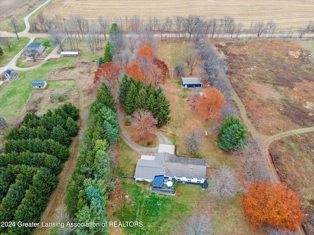 drone / aerial view featuring a rural view