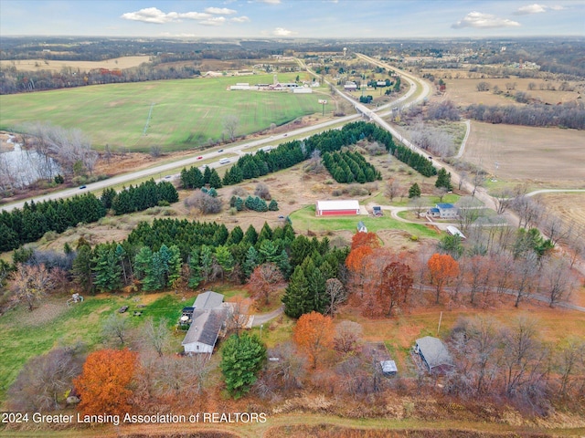 bird's eye view with a rural view