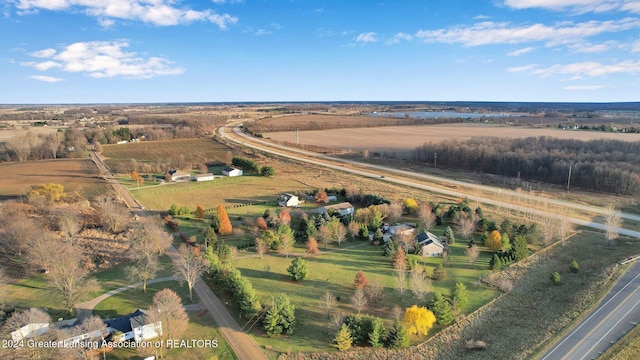 aerial view with a rural view