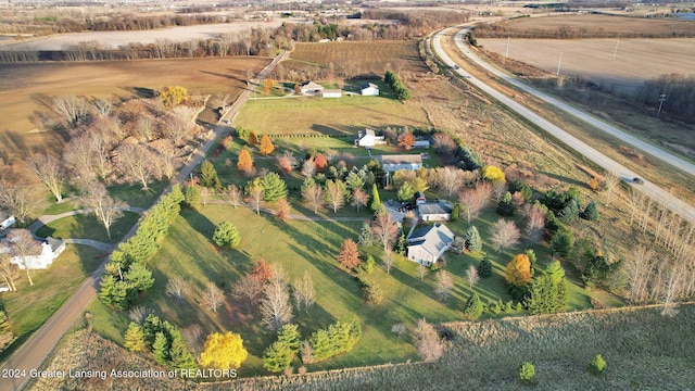 bird's eye view featuring a rural view