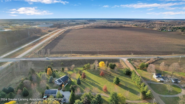 aerial view with a rural view