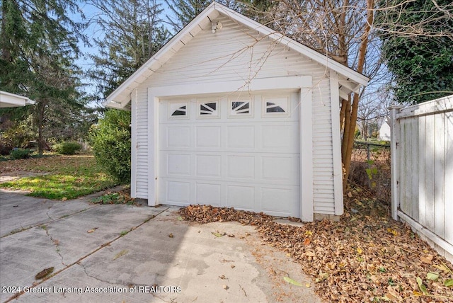 view of garage