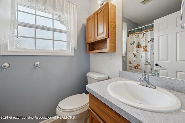 bathroom with vanity and toilet