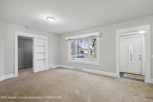 interior space featuring carpet flooring