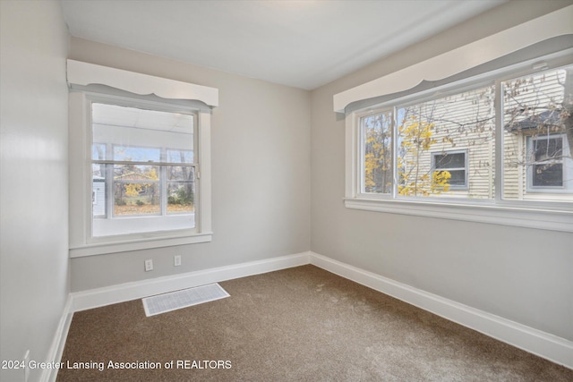 view of carpeted spare room