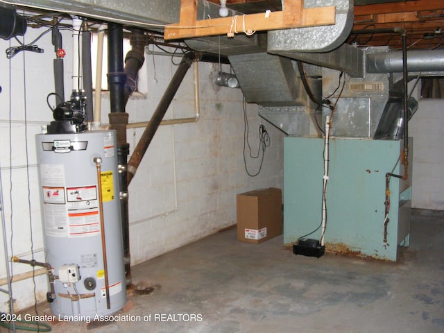 utilities featuring heating unit and water heater