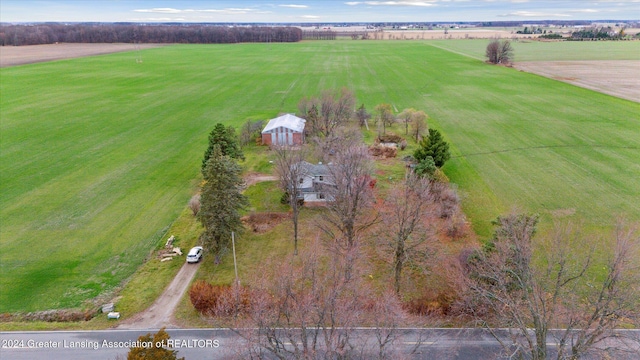 bird's eye view with a rural view