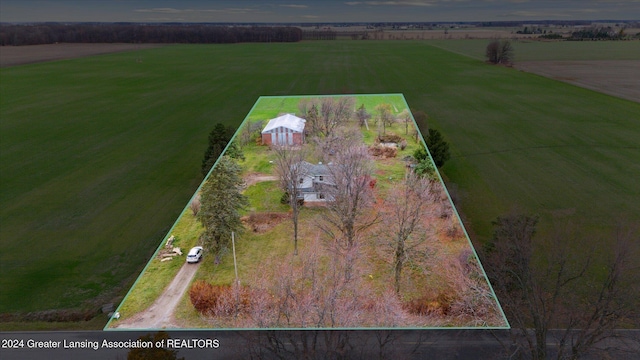 bird's eye view featuring a rural view