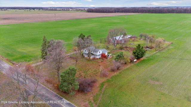 drone / aerial view with a rural view