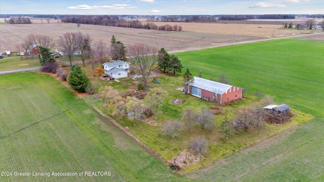 bird's eye view with a rural view