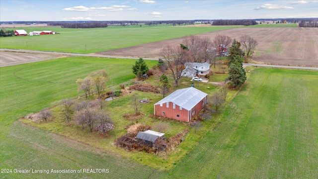 bird's eye view with a rural view