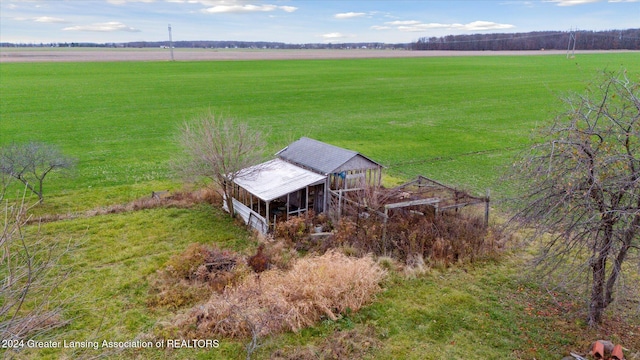 bird's eye view featuring a rural view