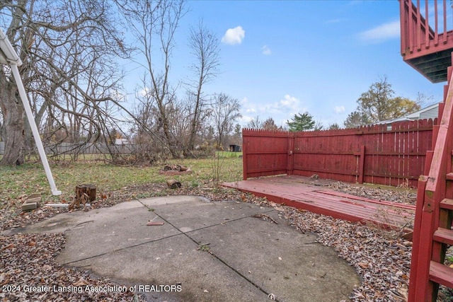 view of patio with a wooden deck