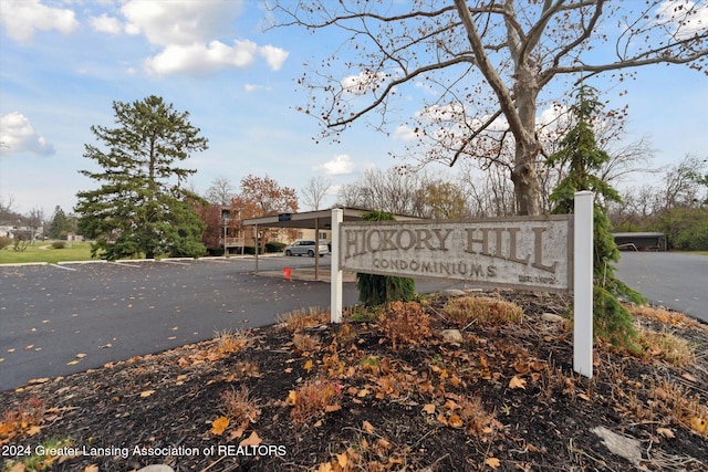 view of community sign