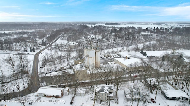 view of snowy aerial view