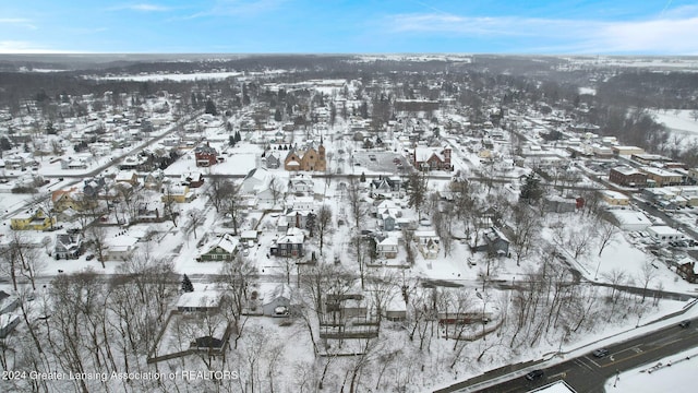 view of snowy aerial view