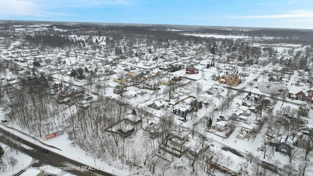 view of snowy aerial view