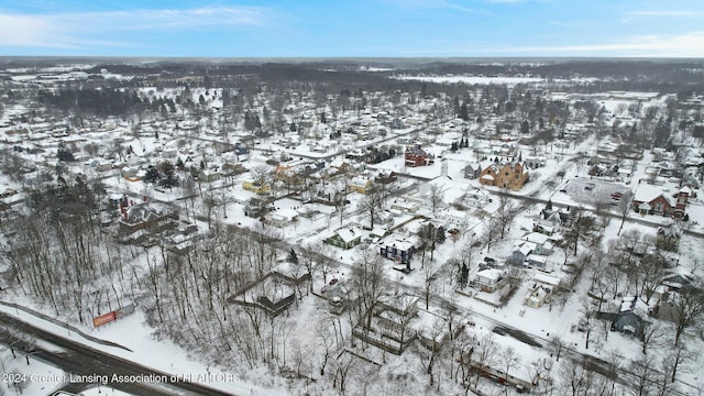 view of snowy aerial view