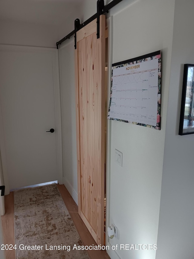 bathroom with wood-type flooring