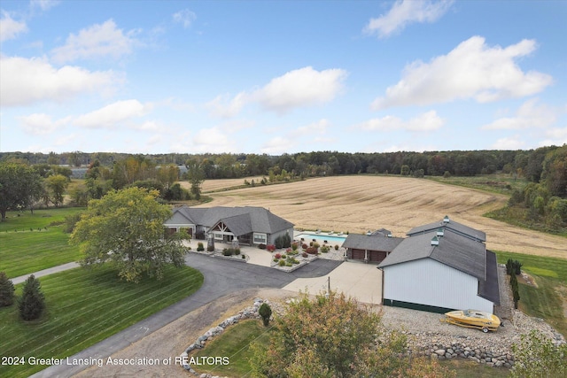 drone / aerial view with a rural view