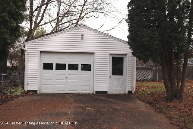 view of garage