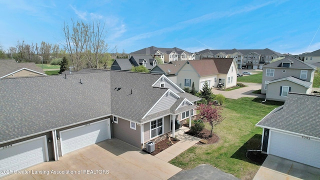 aerial view with a residential view