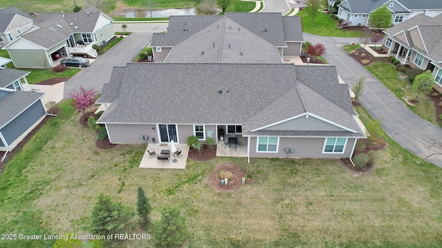aerial view featuring a residential view