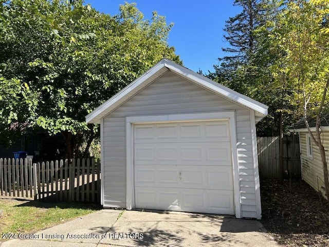 view of garage