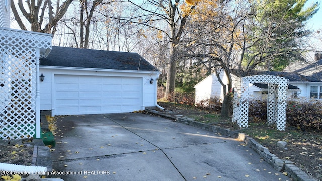 view of garage