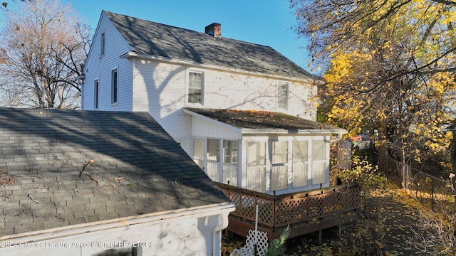 exterior space with a sunroom