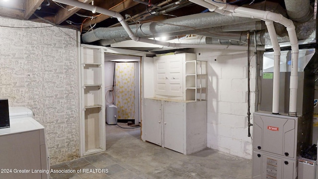 utility room with heating unit