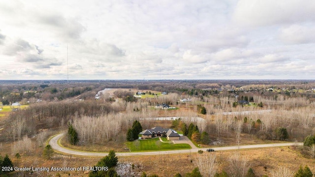 aerial view with a rural view