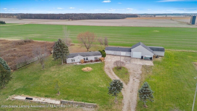 bird's eye view featuring a rural view