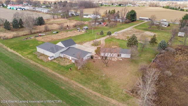 drone / aerial view featuring a rural view