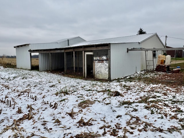 view of snow covered structure