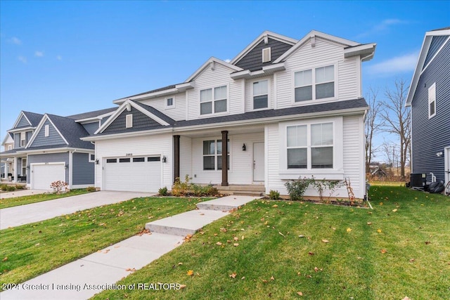 view of front of property with a front lawn