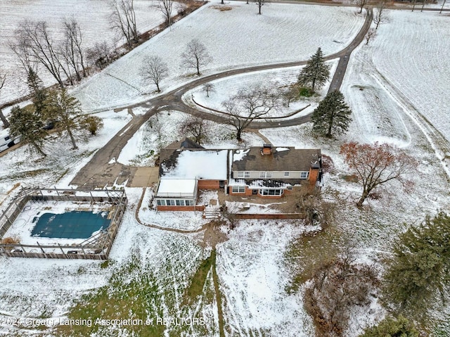 view of snowy aerial view