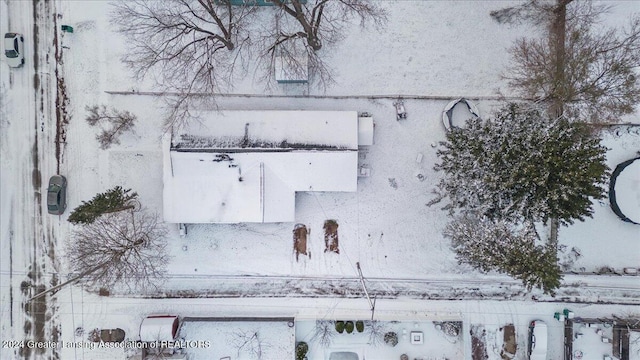 view of snowy aerial view