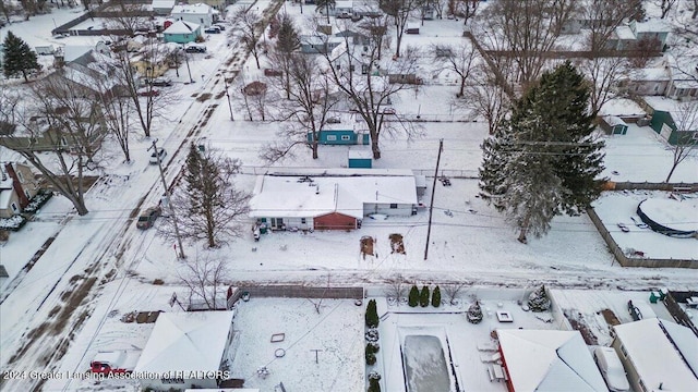 view of snowy aerial view