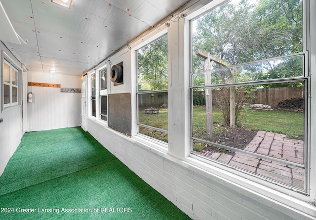 view of unfurnished sunroom