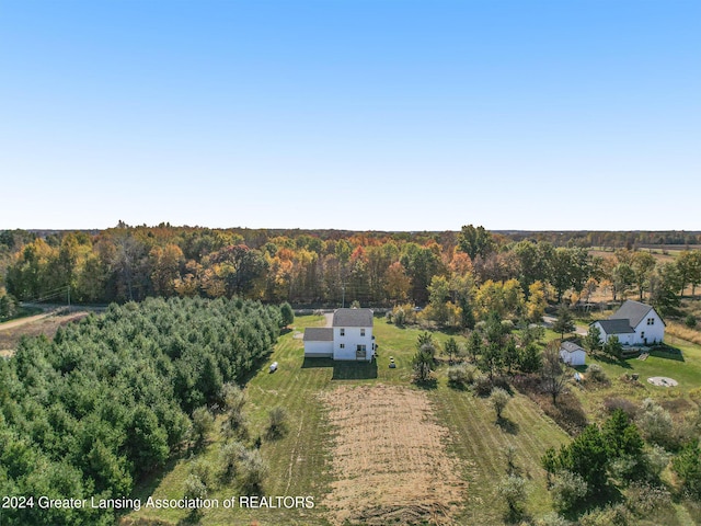 aerial view featuring a rural view