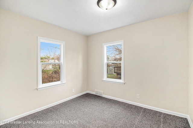 view of carpeted spare room