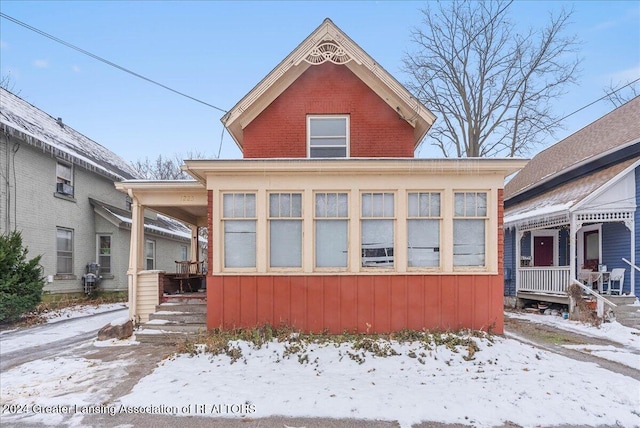 exterior space with covered porch