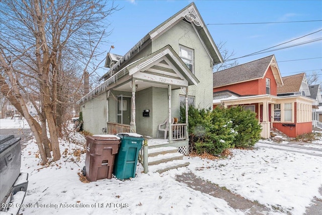 view of front of home with a porch