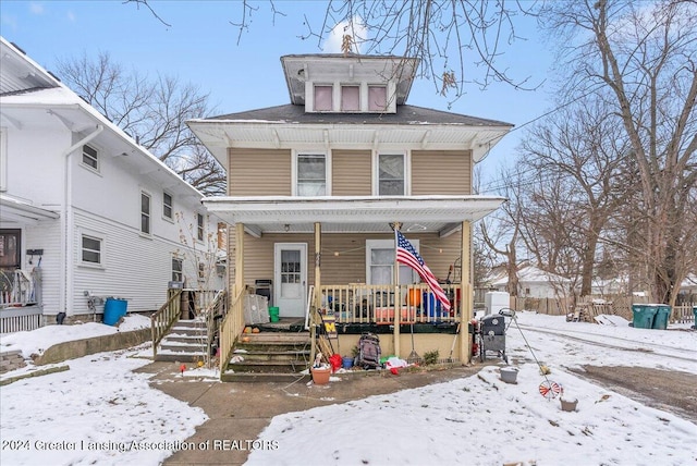 view of front of house with covered porch