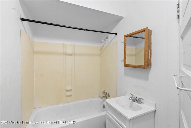 bathroom with shower / tub combination and vanity