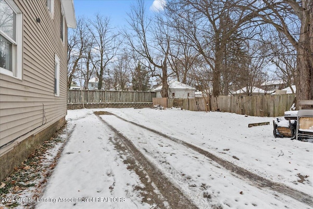 view of snowy yard