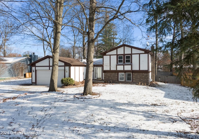 view of front of home with a garage