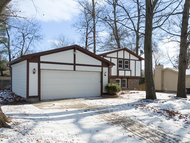 view of front of house with a garage