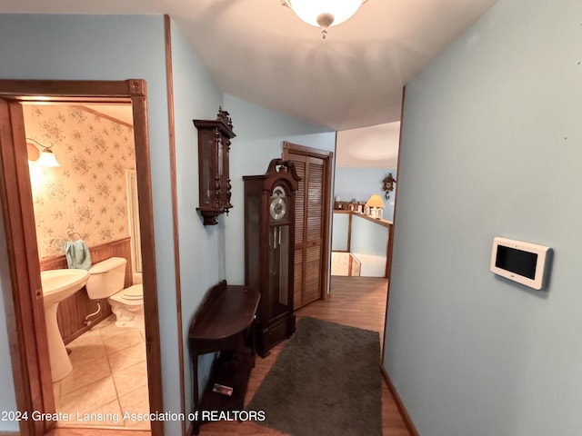 hall featuring light hardwood / wood-style flooring